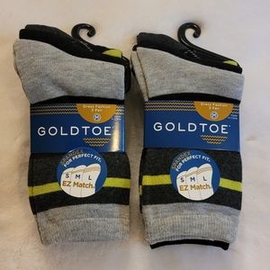 Gold Toe Youth EZ Match Dress Fashion Socks 6 Pair New With Tag Size Medium